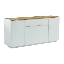 Vente-Unique Buffet AMANI - 4 portes & 1 tiroir - MDF - Coloris: Blanc laqué et Chêne pas cher