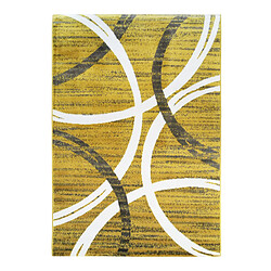 Thedecofactory UNDERGOOD ARCHY - Tapis effet laineux motifs arches jaune et gris 120x170 