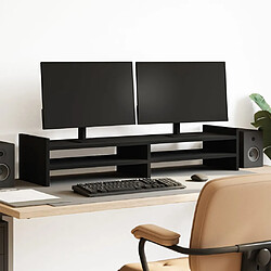 vidaXL Support de moniteur noir 100x27x20 cm bois d'ingénierie