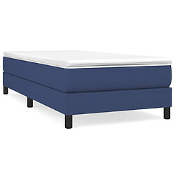 vidaXL Sommier à lattes de lit avec matelas Bleu 90x190 cm Tissu