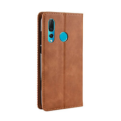 Avis Wewoo Housse Coque Étui en cuir à boucle magnétique avec texture rétro et pour Hunova 4, support emplacements pour cartes porte-monnaie (Marron)