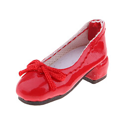 Avis poupée de mode en cuir PU bloc talon chaussures pour 1/6 blythe poupée accs rouge