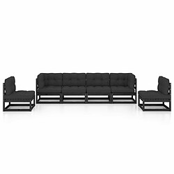 Avis Maison Chic Salon de jardin 6 pcs + coussins - Mobilier/Meubles de jardin - Table et chaises d'extérieur Bois de pin massif -MN10862