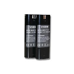 vhbw 2x Batteries remplacement pour Makita 7033 pour outil électrique (3000 mAh, NiMH, 7,2 V)