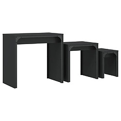 vidaXL Tables basses gigognes 3 pcs noir bois d'ingénierie