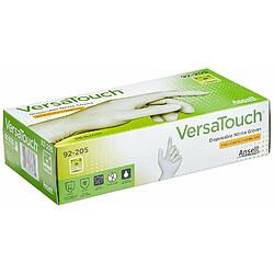 Ansell VersaTouch 92-205 Gants en nitrile, protection contre les produits chimiques et les liquides, Blanc, Taille 7.5-8 (Boîte de 100 gants)