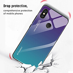 Acheter Wewoo Coque Pour Xiaomi Redmi Note 5 Pro étui en verre de couleur dégradée bleu ciel