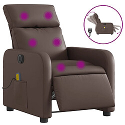 vidaXL Fauteuil de massage inclinable électrique marron similicuir