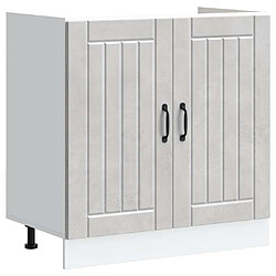 vidaXL Meuble de base de lavabo Lucca gris béton bois ingénierie