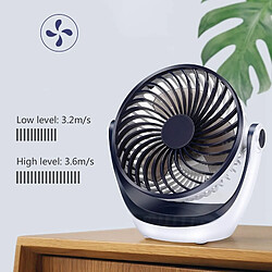 Universal Ventilateur de bureau, poudre de bureau, ventilateur portable, vitesse ajustable, tête tournante à 360 °, mini ventilateur personnel pas cher