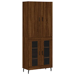 vidaXL Buffet haut Chêne marron 69,5x34x180 cm Bois d'ingénierie