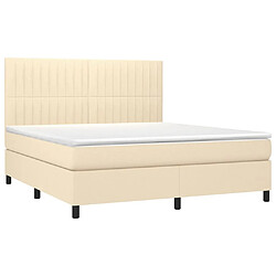 Avis Maison Chic Lit adulte- Lit + matelas,Sommier à lattes de lit avec matelas Crème 180x200 cm Tissu -GKD96968