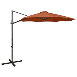 Maison Chic Parasol Jardin | Parasol déporté avec mat et lumières LED Terre cuite 300 cm - GKD48154