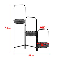 Avis Support de plante (à 3 cache-pots) Vrasene métal noir [en.casa]