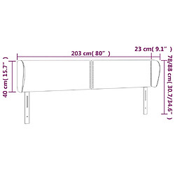 Acheter vidaXL Tête de lit avec oreilles Gris clair 203x23x78/88 cm Velours