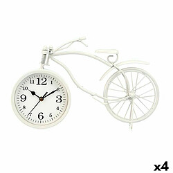 Gift Decor Horloge de table Bicyclette Blanc Métal 36 x 22 x 7 cm (4 Unités)