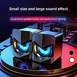 Universal Home Cinéma Système PC Bass LED Subwoofer Bluetooth Haut-parleur 2.0 Stéréo Ordinateur Haut-parleur Musique Ordinateur de bureau Portable TV | Haut-parleur Ordinateur (Noir)