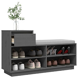 Acheter vidaXL Armoire à chaussures Gris 110x34x61 cm Bois de pin massif