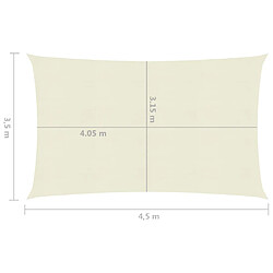 Avis Helloshop26 Voile d'ombrage 160 g/m² PEHD 3,5 x 4,5 m crème 02_0009076