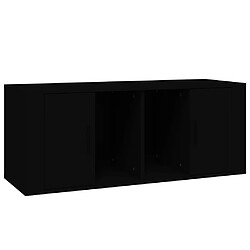 vidaXL Meuble TV Noir 100x35x40 cm Bois d'ingénierie