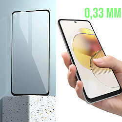 Avizar Verre Trempé pour Motorola Moto G73 Dureté 9H Protection Totale Contour noir pas cher