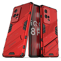 Coque en TPU antichoc, avec béquille rouge pour votre Vivo iQOO 8 Pro