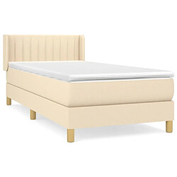 Maison Chic Structures de lit + matelas,Lit à sommier tapissier avec matelas Crème 80x200 cm Tissu -MN61148