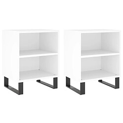 vidaXL Tables de chevet 2 pcs blanc 40x30x50 cm bois d'ingénierie