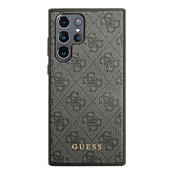 Guess Maroquinerie Guess 4G Metal Gold Logo - Coque pour Samsung Galaxy S22 Ultra (Gris)