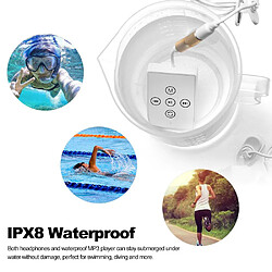 Avis Universal K12 IPX8 Lecteur MP3 imperméable Lecteur de musique 8GB avec casque Radio FM Clip arrière Design Swimming Diving |