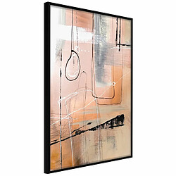 Paris Prix Affiche Murale Encadrée Pastel Abstraction 20 x 30 cm Noir