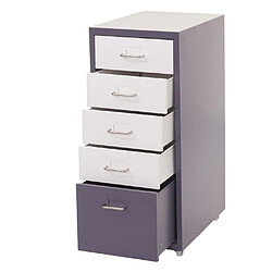 Acheter Mendler Caisson à roulettes Boston T851, armoire à tiroirs, 69x28x41cm 5 tiroirs ~ gris foncé blanc -gris foncé