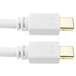 Avis Bematik Câble mini Displayport MiniDP 1080p FullHD pour audio et vidéo numérique de 1m blanc