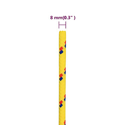 vidaXL Corde de bateau Jaune 8 mm 50 m Polypropylène pas cher