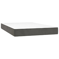 Maison Chic Lit Adulte - Lit simple Lit à sommier tapissier et matelas moelleux - Meuble de Chambre - Gris foncé 120x200cm Velours -MN17285 pas cher