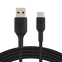 Câble USB vers USB-C 18W Nylon Tressé 1m Charge et Synchro Belkin noir