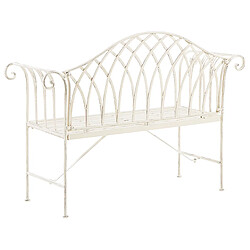 Acheter Beliani Banc de jardin MILAZZO 130 cm Métal Blanc