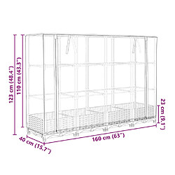 vidaXL Jardinière surélevée avec housse aspect rotin 160x40x123 cm pas cher