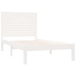 Acheter Maison Chic Lit Moderne Chambre - Cadre/structure de lit pour adulte Blanc Bois massif 100x200 cm -MN74018