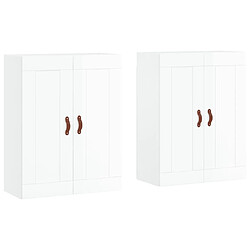 Maison Chic Lot de 2 Armoires murales,Meuble de Rangement,Armoire Suspendue blanc brillant bois d'ingénierie -MN91857