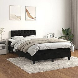 Maison Chic Lit Adulte - Lit simple Lit à sommier tapissier avec matelas moelleux - Meuble de Chambre - Noir 120x200 cm Velours -MN59366