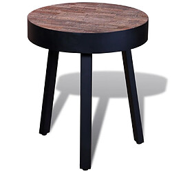 Avis vidaXL Table d'appoint ronde Bois de teck recyclé