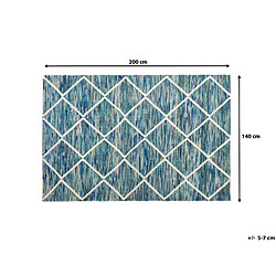 Beliani Tapis 140 x 200 cm en laine bleu BELENLI