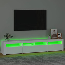 Avis vidaXL Meuble TV avec lumières LED Blanc 210x35x40 cm