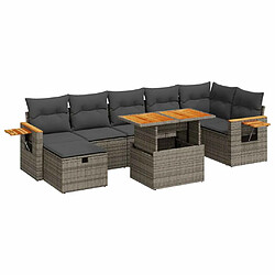 vidaXL Salon de jardin 5 pcs avec coussins gris résine tressée