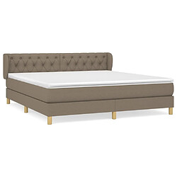 Maison Chic Lit Adulte - Lit simple Lit à sommier tapissier avec matelas moelleux - Meuble de Chambre - Taupe 160x200 cm Tissu -MN73566