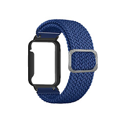 Bracelet en nylon élastique tressé pour votre Xiaomi Mi Band 7 Pro - bleu foncé/noir