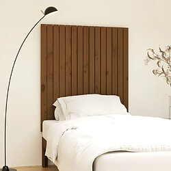 vidaXL Tête de lit murale Marron miel 95,5x3x110 cm Bois massif de pin