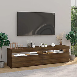 Avis vidaXL Meubles TV avec lumières LED 2 pcs Chêne marron 75x35x40 cm