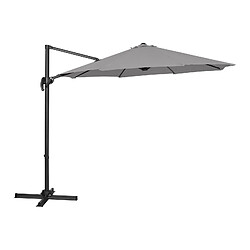 Helloshop26 Parasol déporté rond diamètre 300 cm inclinable et pivotant gris foncé 14_0007583